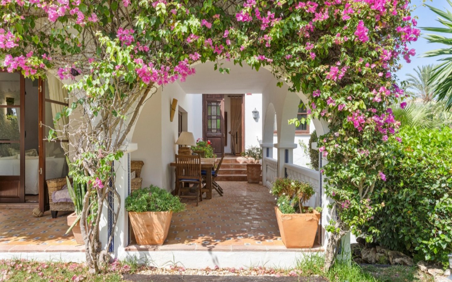 Entrance into the villa